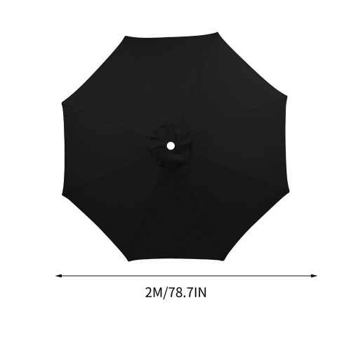 DAMAI 6.5ft–10ft Universal Patio Umbrella Canopy Replacement, UV-Protective, Compatible with 6/8-Rib Frames (Black) 1