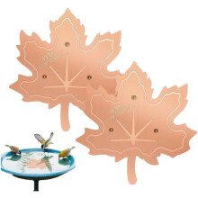 2-Pack 99.99% Pure Copper Maple Leaf Bird Bath Disk – 0.6mm Triple-Point Support, Physical Water Purifier, All-Season & Universal Fit for Outdoor