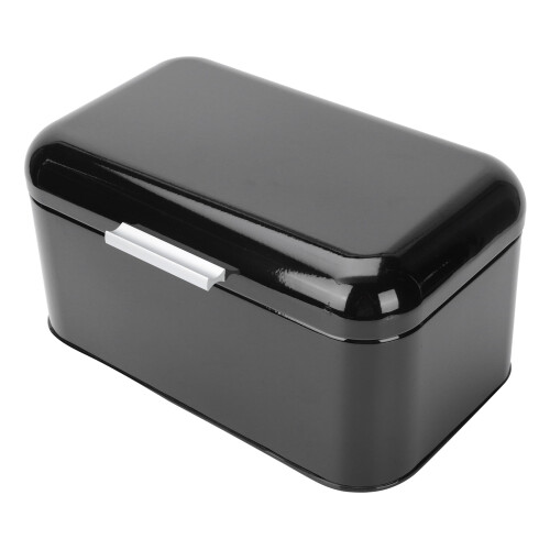 Metal Bread Box Tin Retro Kitchen Storage Jar Bread Box Storage (Black, 1pc) 1