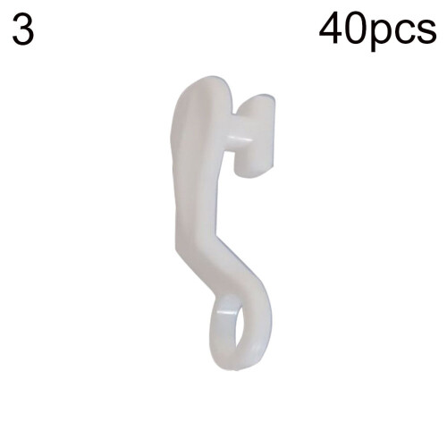 40Pcs Window Curtain Rod Slide Rail Track Glider Drape Pole Runner Loop Hook 2