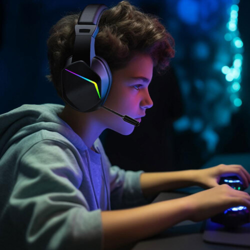 Cuffie da gioco wireless Bluetooth Pro con microfono, cuffie da gioco per giocatori 1