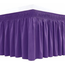 Purple Wrap-Around Bed Skirt Queen 12" Drop