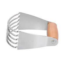 Pastry Cutter and Dough Blender Stainless Steel with Wooden Handle for Efficient Butter Cutting