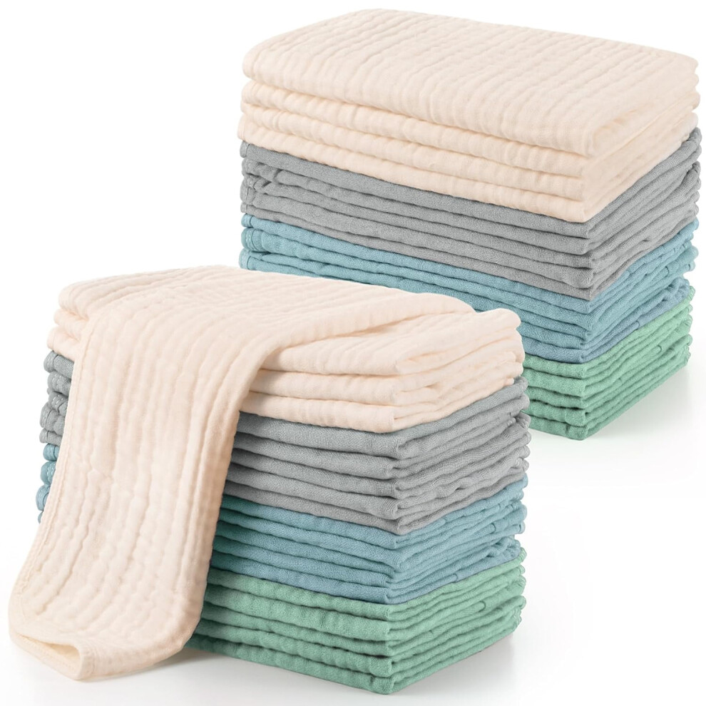 10 Pcs Large 20 x 10 Inch Burp Cloths Multi Colors Washcloths Baby Burping Cloth Diapers 6 Absorbent Layers Face Towels