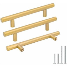 Brass Cabinet Pulls Gold 15-Pack 4 Inch Hole Center