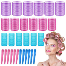 30 PCS Self-Grip Hair Curlers with Clips for Women – Long/Medium/Short Hair, Random Color