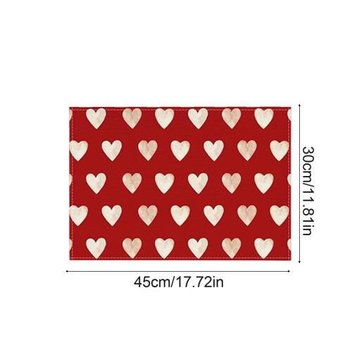Valentijnsdag placemats – Polyester met hartjesdesign 45x30cm 2