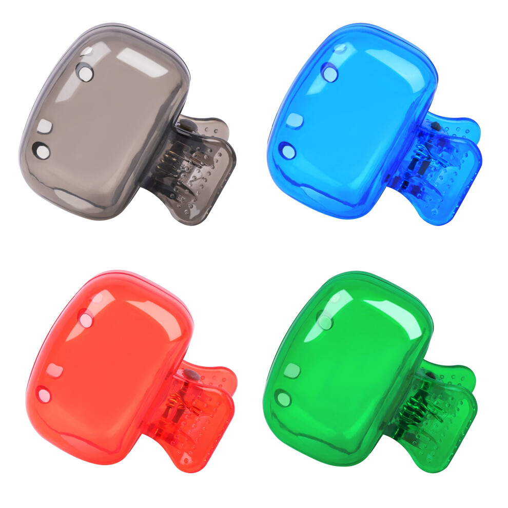 Red/Blue/Green 4-Pack Travel Toothbrush Head Covers Â Portable Plastic Clip Protector Caps For Household, Camping, Bathroom, School, Business