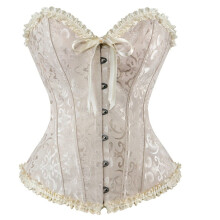 Damen-Korsett, sexy, taillenformendes Bustier-Top mit floraler Spitze