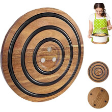Dessous de plat magnétique en bois de 20 cm (8 pouces) résistant à la chaleur