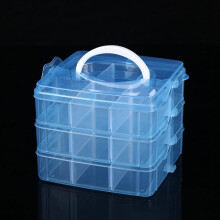 Boîte de rangement transparente empilable à 3 niveaux et 18 compartiments