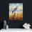 Quadro em tela com garça-azul, emoldurado. 4
