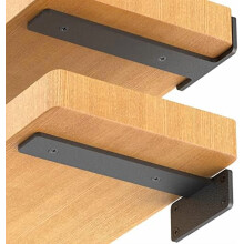 8 Pack Floating Shelf Brackets, 10 Inch Heavy Duty Industrial Shelf Bracket, Black Metal L Brackets for Shelves Support DIY(1/5 Inch Thicked)