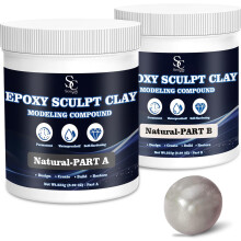Epoxy Putty Sculpt Clay, 2 Part A & B for Sculpting, Modeling, Building, and Repairing, 1 Pound, Natural
