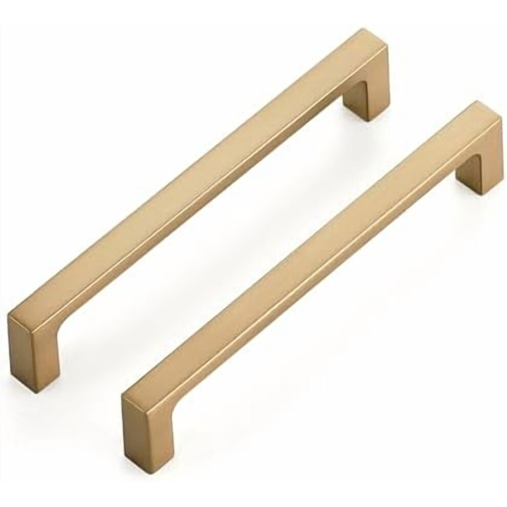 5 Pack Solid 5 Inch Square Cabinet Handles - Champagne Bronze Pulls For Drawers And Kitchen Cabinets - Hardware Handles 9399596018218