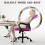 Pink Mesh Ergonomic Office Chair with Lumbar Support and 5