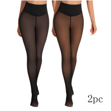 Naisten korkeavyötäröiset, fleecevuorilla varustetut, läpinäkymättömät trikoot, plus-koko, 2XL, lämpimät talvilegginsit (2 kpl), sopivat