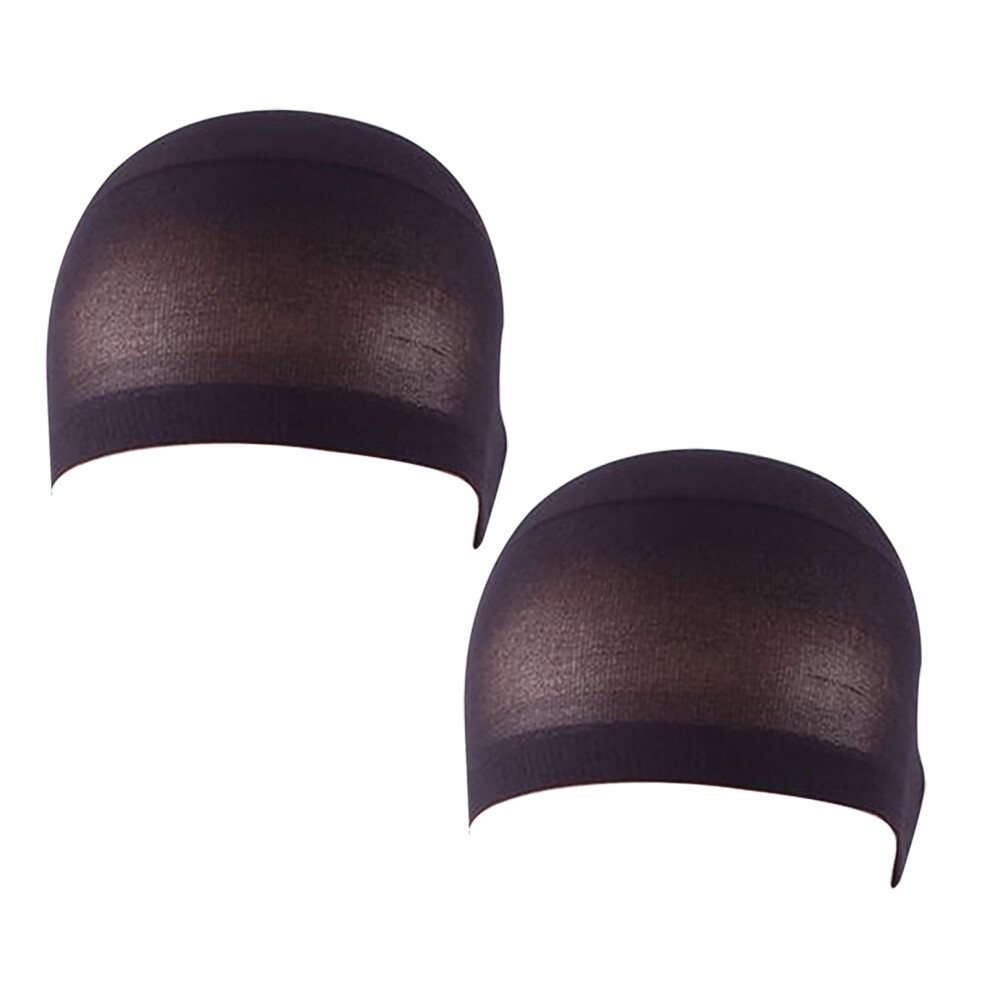 Unisex Black 2Pcs Stocking Wig Caps Stretchy Nylon Wig Caps For Women