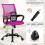 Pink Mesh Ergonomic Office Chair with Lumbar Support and 3