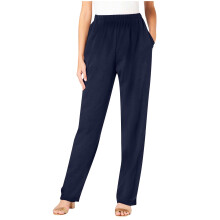 Dámské ležérní elastické kalhoty rovného střihu s elastickým pasem a kapsami - Soft Basic Basic rovné kalhoty Plus Size (S-5XL)