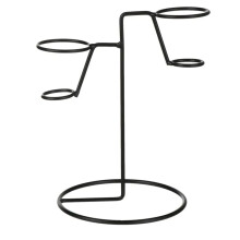 Black 2Hole Ice Cream Cone Holder Stand for Waffle Cones and Sushi Rolls, Easy Clean Surface