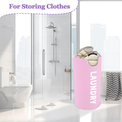 90L Collapsible Laundry Basket with Padded Handles 1