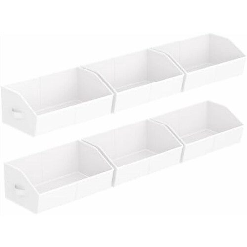 Trapezoid Fabric Storage Bins – 16.5" L x 11" W, 6-Pack