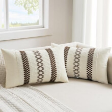 Housses de coussin en macramé vert sauge, 45 x 45 cm, lot de 2
