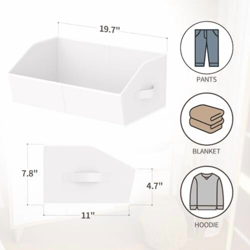 Trapezoid Fabric Storage Bins – 16.5" L x 11" W, 6-Pack 2