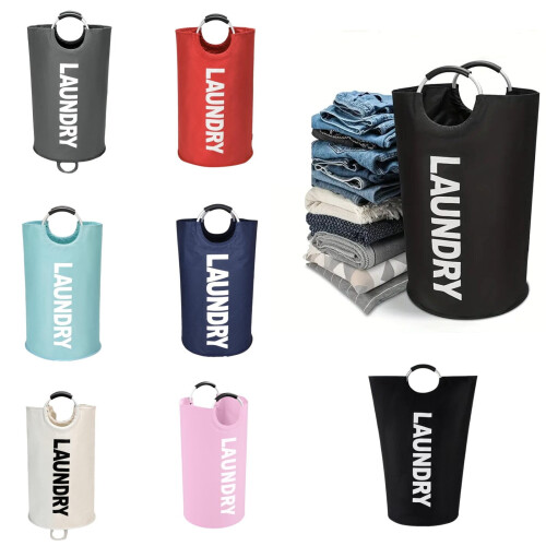 90L Tall Laundry Hamper With Space-Saving Collapsible Design - Perfect For Blanket Storage 1