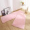 Grey and White Plush Shag Runner Rug 3x5 ft 5