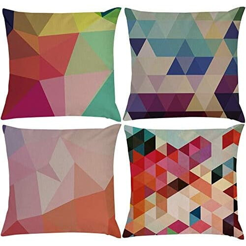 4-pack geometriska örngott i sammet 20x20 tum