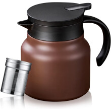 27 oz Thermal Coffee Carafe with Ceramic Liner, Double-Wall Insulated, Removable Stainless Filter – Compatible with Hot Drinks