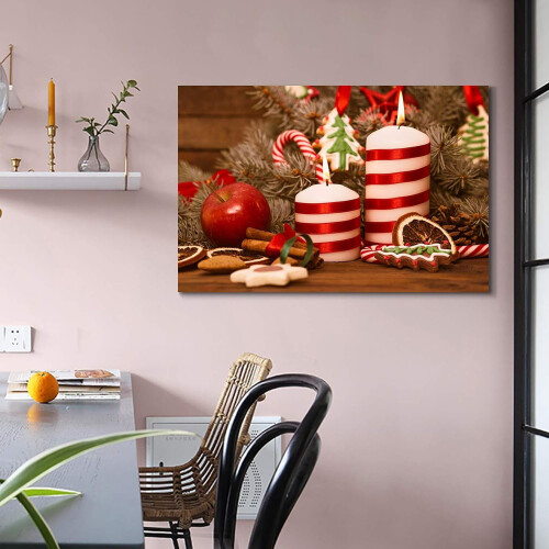 Groot kerstcanvas wanddecoratie - Kerstmanontwerp (zonder lijst) 1