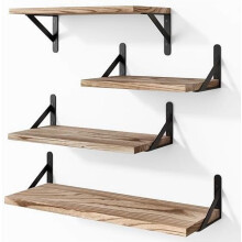 Set zwevende wandplanken – 3 maten, paulowniahout &