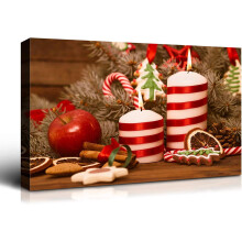 Groot kerstcanvas wanddecoratie - Kerstmanontwerp (zonder lijst)
