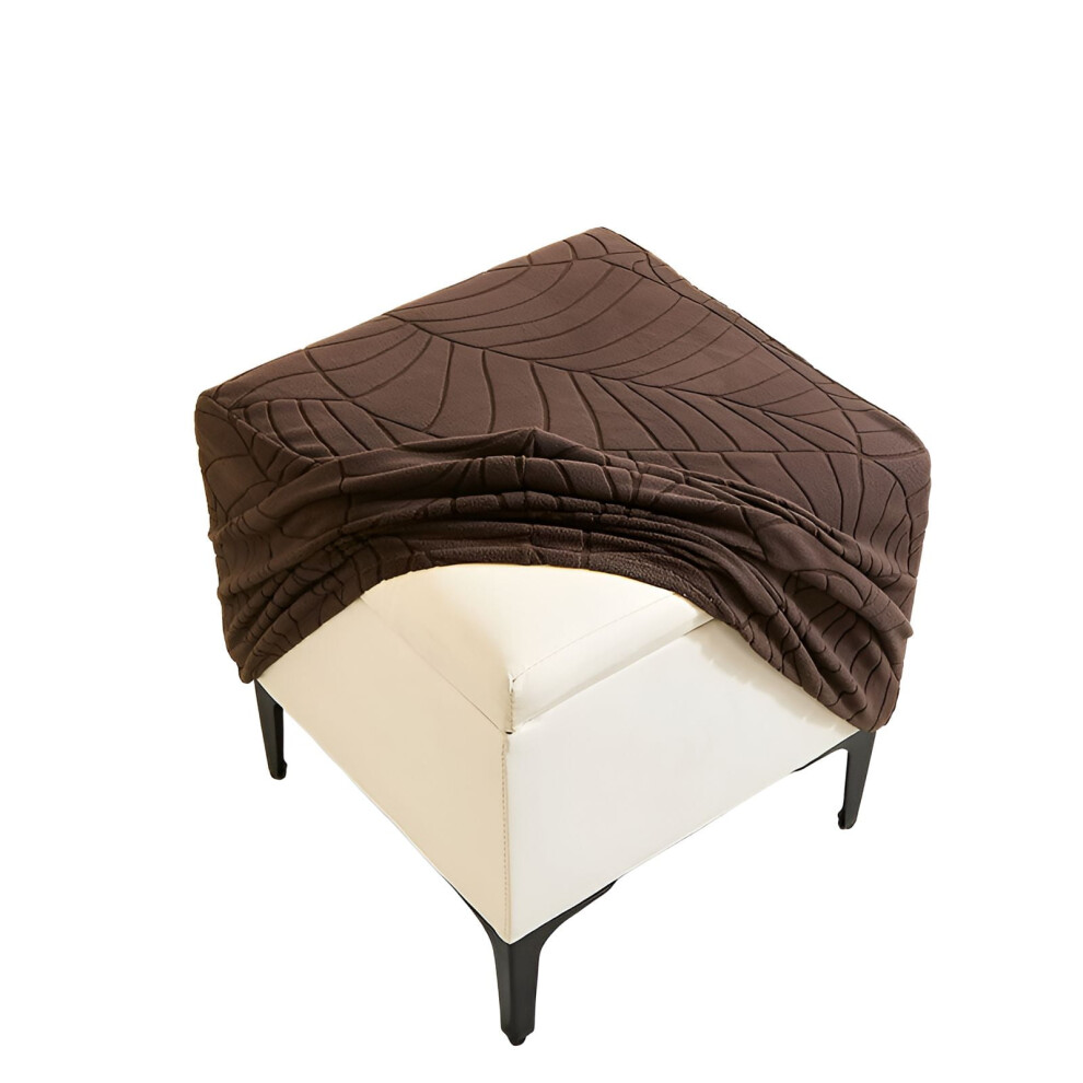 Leaf Pattern Rectangle Footstool Cover
