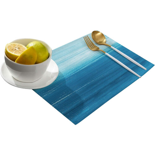 Ensemble de 6 sets de table en polyester sur le thème de l'océan et de la mer 1