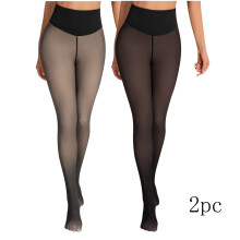 Dámske pančuchy s vysokým pásom a nepriehľadnou flísovou podšívkou pre väčšie veľkosti, 2XL, zimné teplé legíny (2 ks), vhodné do