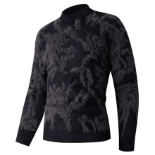 Pulls de Noël moches pour hommes, longs pulls en maille à motif noix de coco, chauds, jacquard, col rond, haut thermique d'hiver
