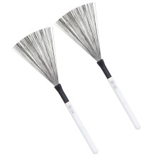 WRITWAA Maple Wood Percussion Drum Brushes with High-Carbon Steel Bristles for Smooth Grip, White Color
