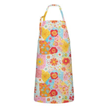 Pioneer Flower Floral Apron Cotton-Linen Waterproof 33x27