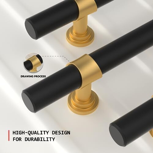 Cabinet Handles Black and Gold 3 Inch 10 Pack 2