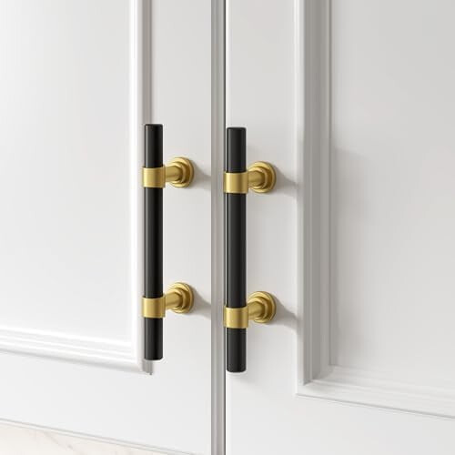 Cabinet Handles Black and Gold 3 Inch 10 Pack 1