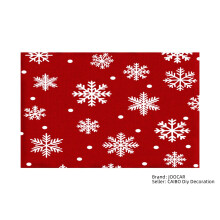 Sets de table en lin à motif flocon de neige rouge, lot de 4