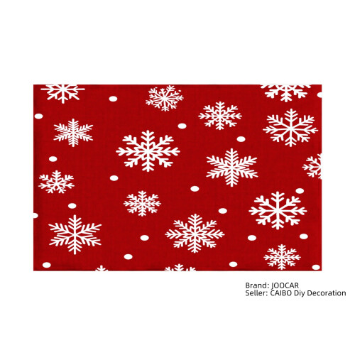 Sets de table en lin à motif flocon de neige rouge, lot de 4