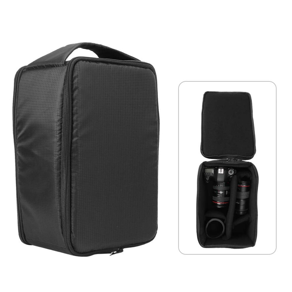 Waterproof Shockproof Camera Insert Bag With Padded Partitions, Folding Lens Cube Case & Organizer Pouch – Compatible With Dslr/Mirrorless Black 9085618806818