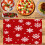 Sets de table en lin à motif flocon de neige rouge, lot de 4 2