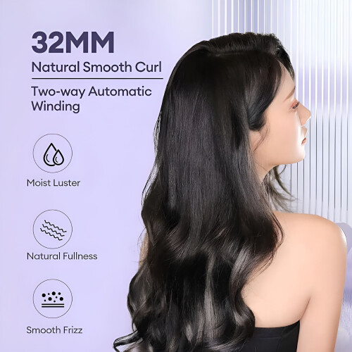 HIBIBUD Κεραμικό σίδερο για μπούκλες Purple4Temp Αυτόματη απενεργοποίηση 30 λεπτών 1