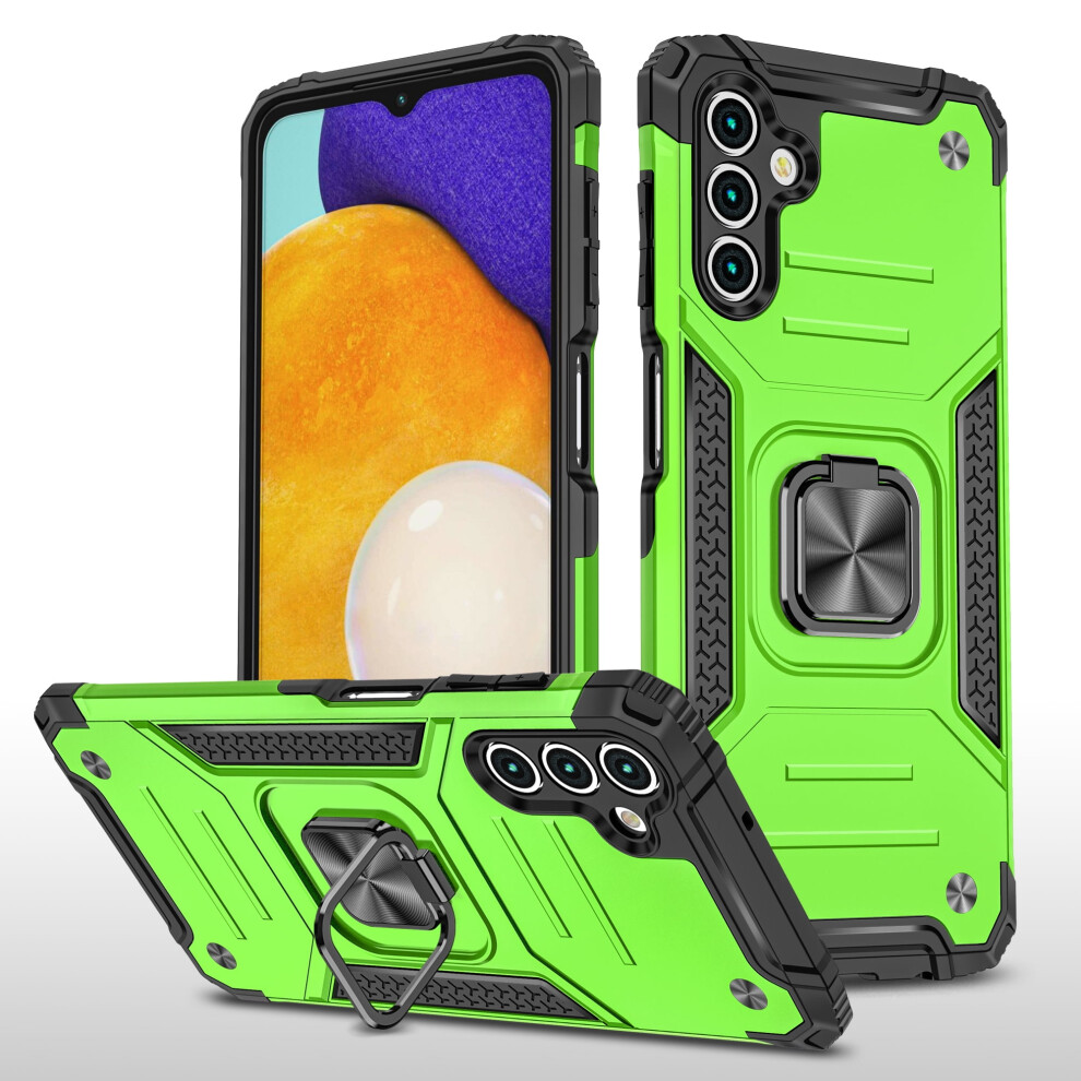 Xhy Compatible With Samsung Galaxy A13 5G Case Shockproof Ring Stand Cover Magnetic Metal Kickstand Holder Drop Protection [Green] Green 9085618807136